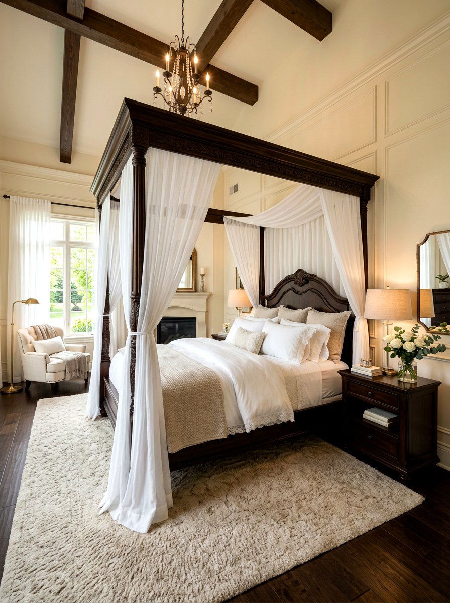 Four Poster Canopy Bedroom - 30 cottage vintage bedroom ideas