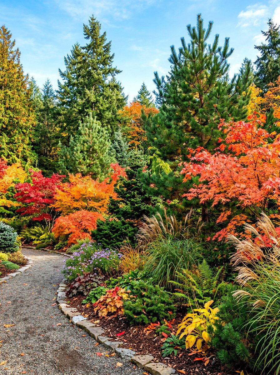 Four Season Border Maple - 30 Japanese maple garden ideas