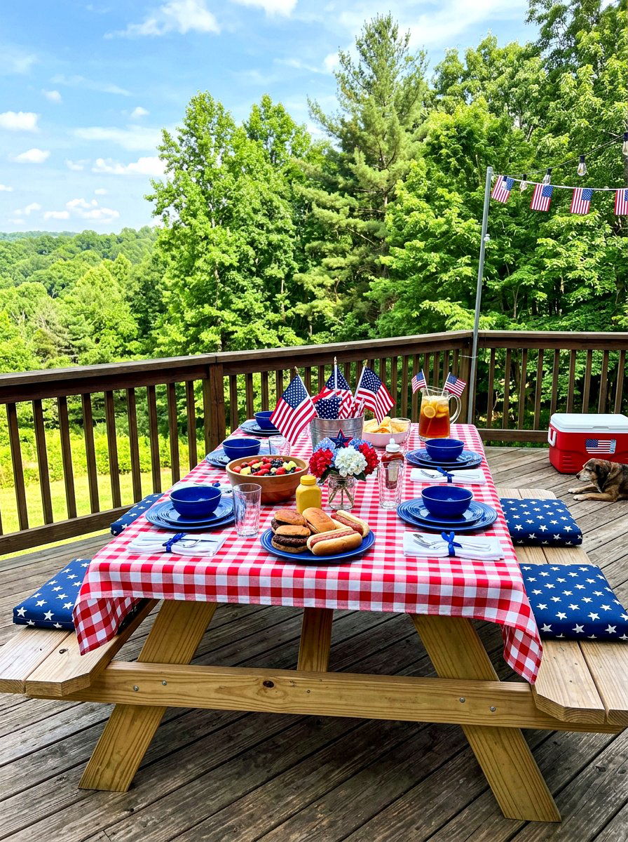 Fourth Of July Picnic Table - 30 Fourth of July porch ideas
