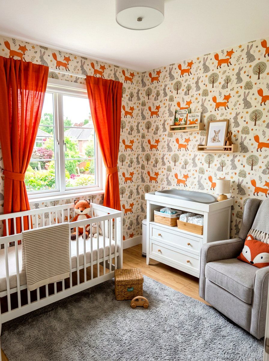 Fox And Rabbit Nursery Wallpaper - 30 woodland wall mural nursery ideas