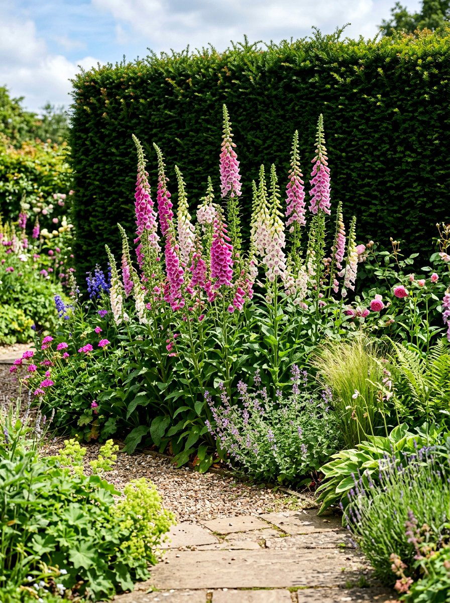 Foxglove Flower Bed - 30 bee friendly garden ideas