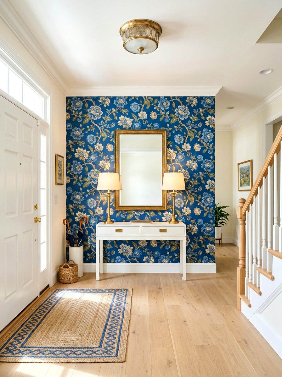 Foyer Wallpaper Accent - 30 foyer ideas