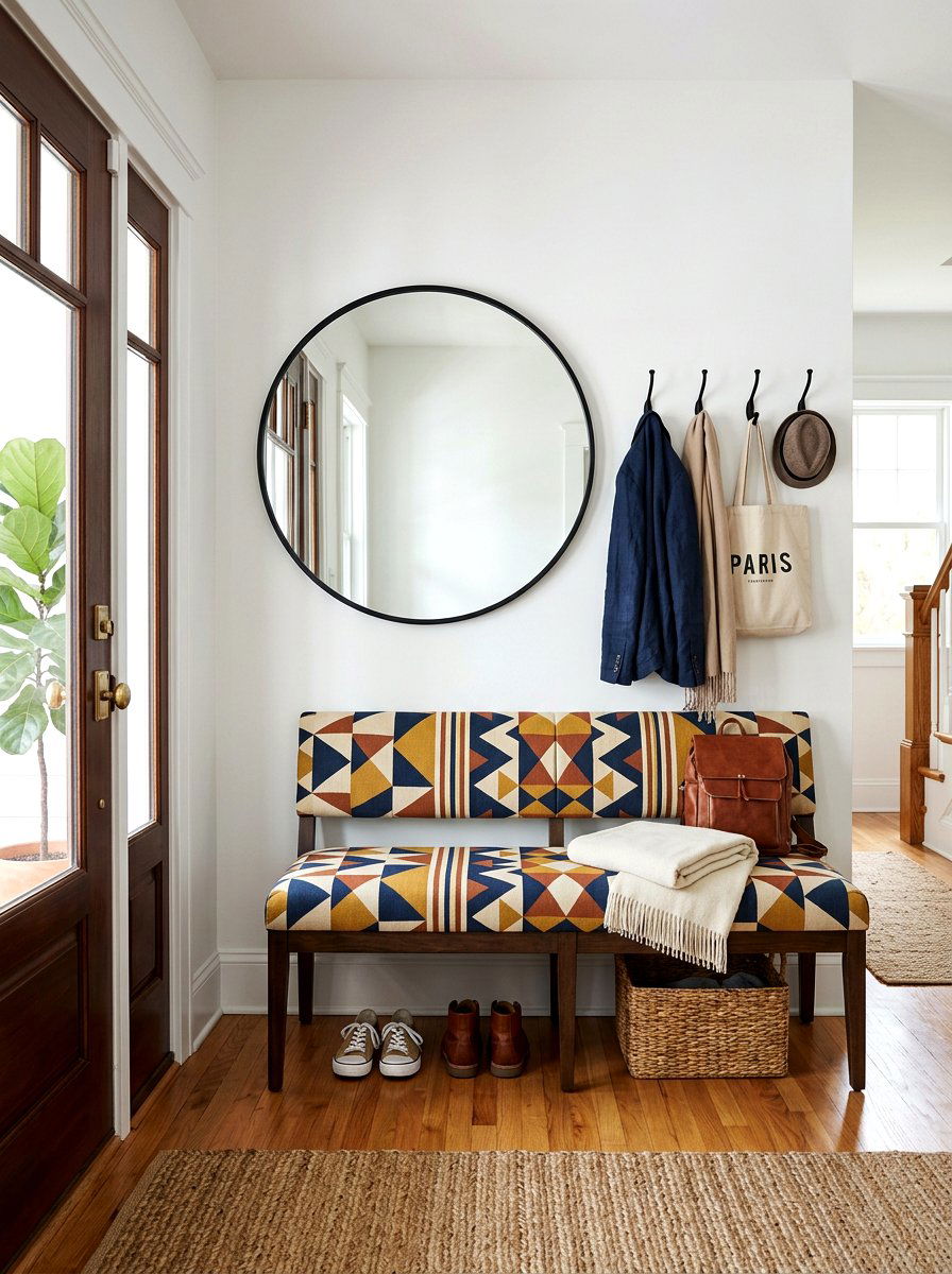Foyer bench upholstery - 30 box pleat furniture ideas