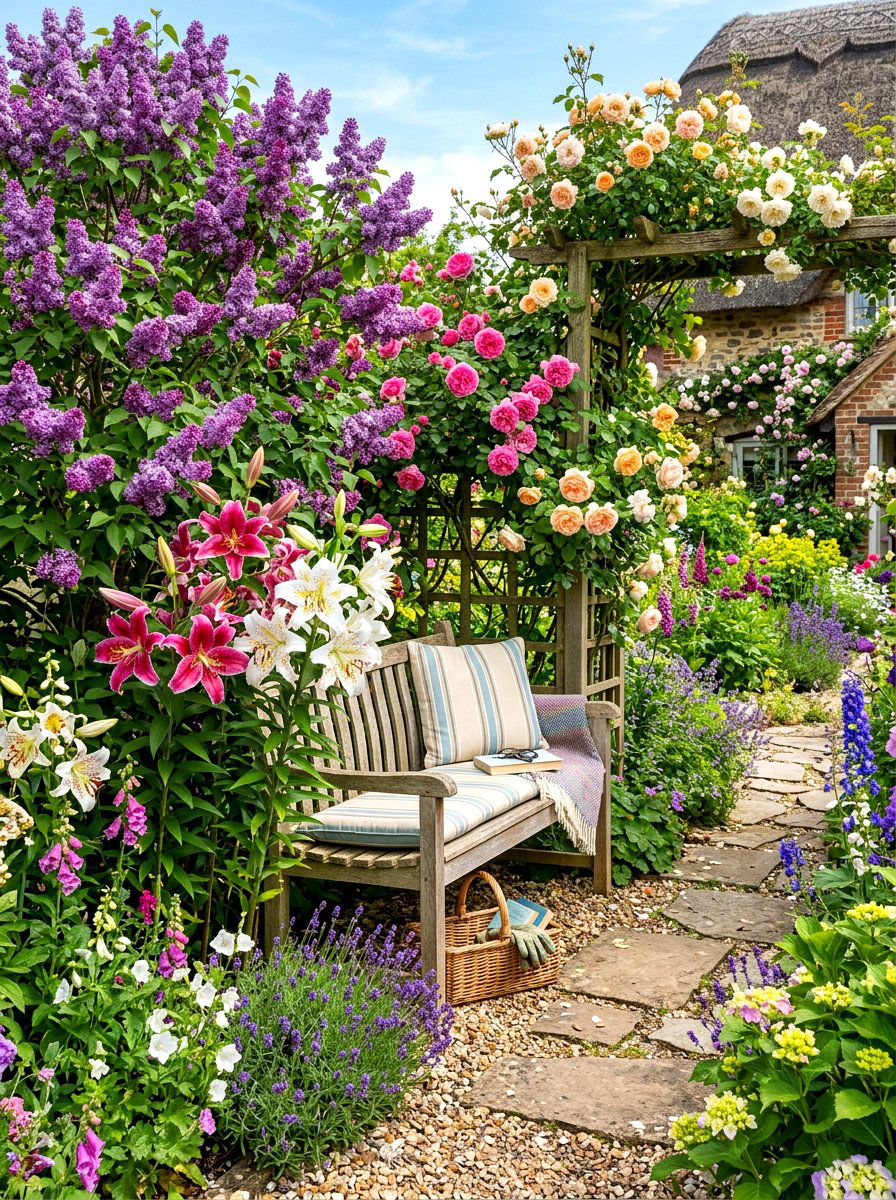 Fragrant Cottage Garden - 30 cottage flower bed ideas