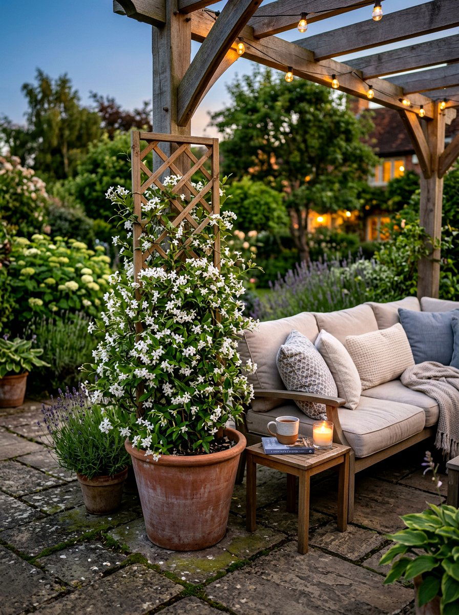 Fragrant Flower Pot - 30 patio container garden ideas
