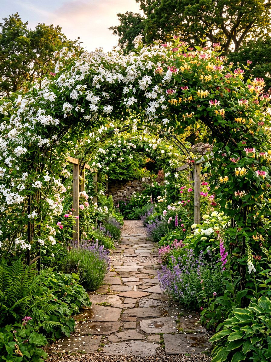 Fragrant Flower Walkway - 30 flower field backyard ideas