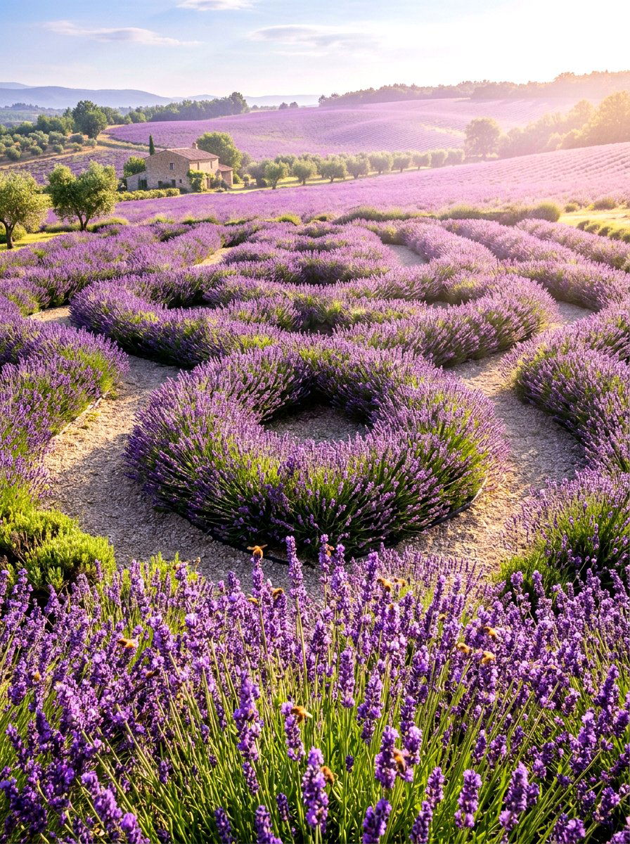 Fragrant Lavender Garden Pattern - 30 herb knot garden ideas