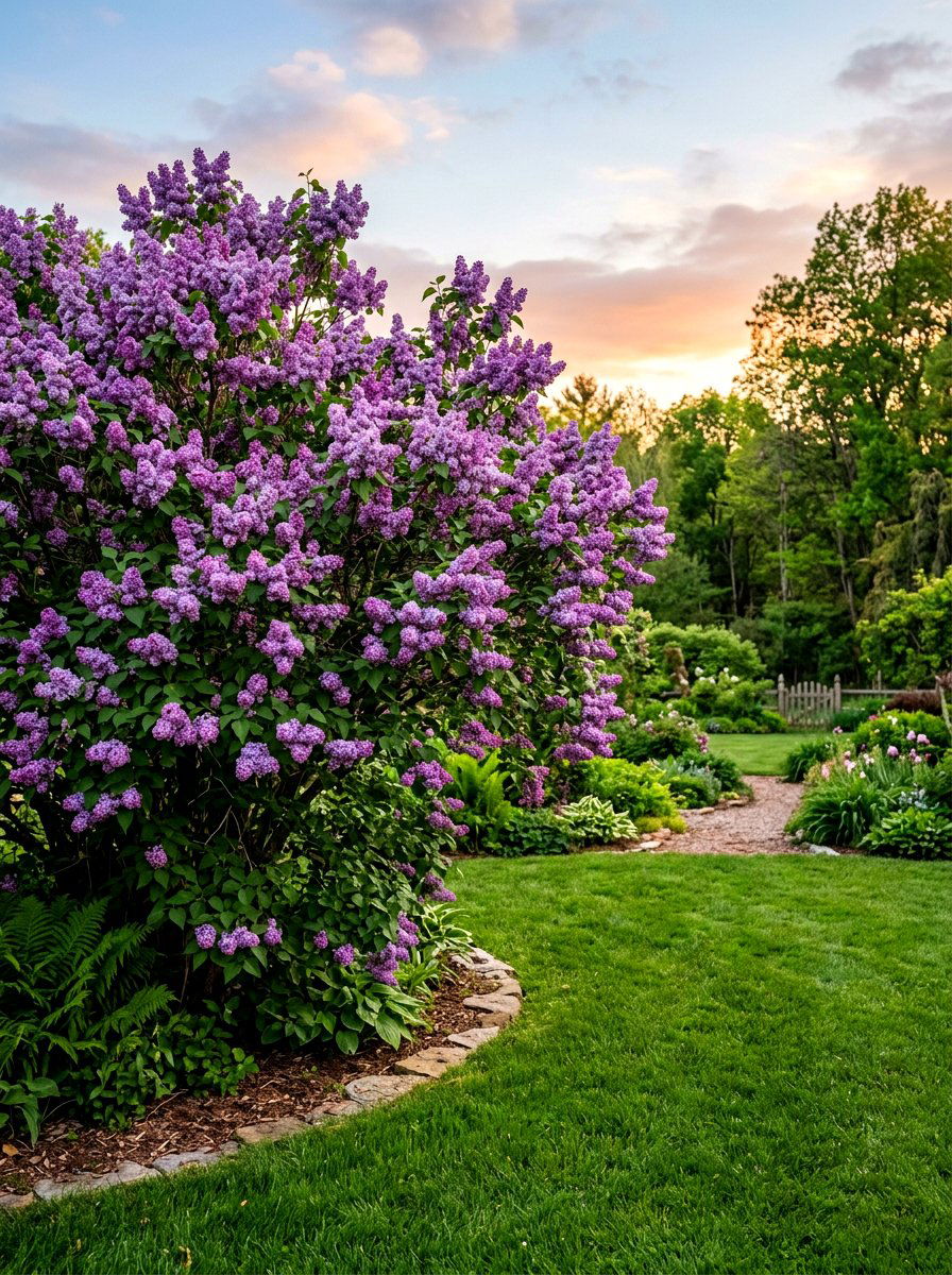 Fragrant Lilac Shrubs - 30 flower bed plant ideas