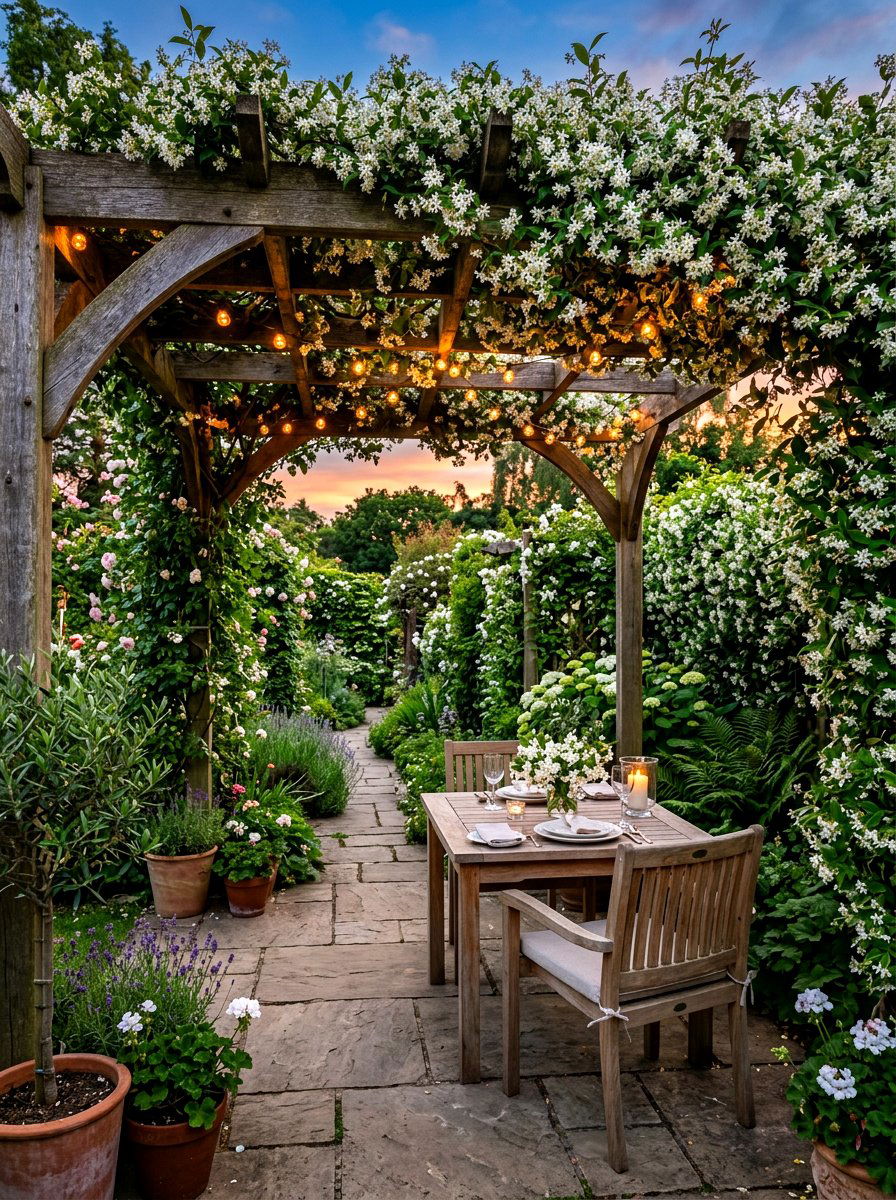 Fragrant White Jasmine Garden - 30 white bloom garden ideas