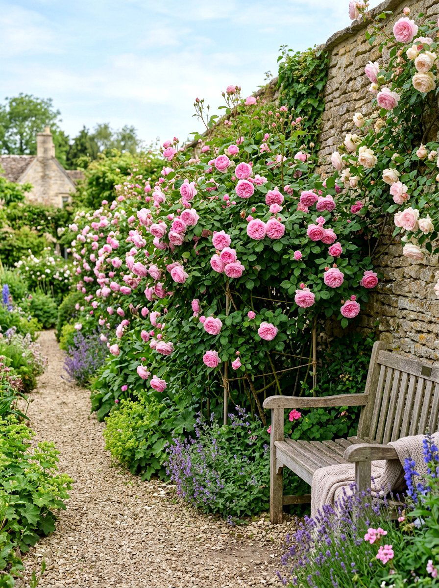 Fragrant english rose hedge - 30 rose hedge ideas