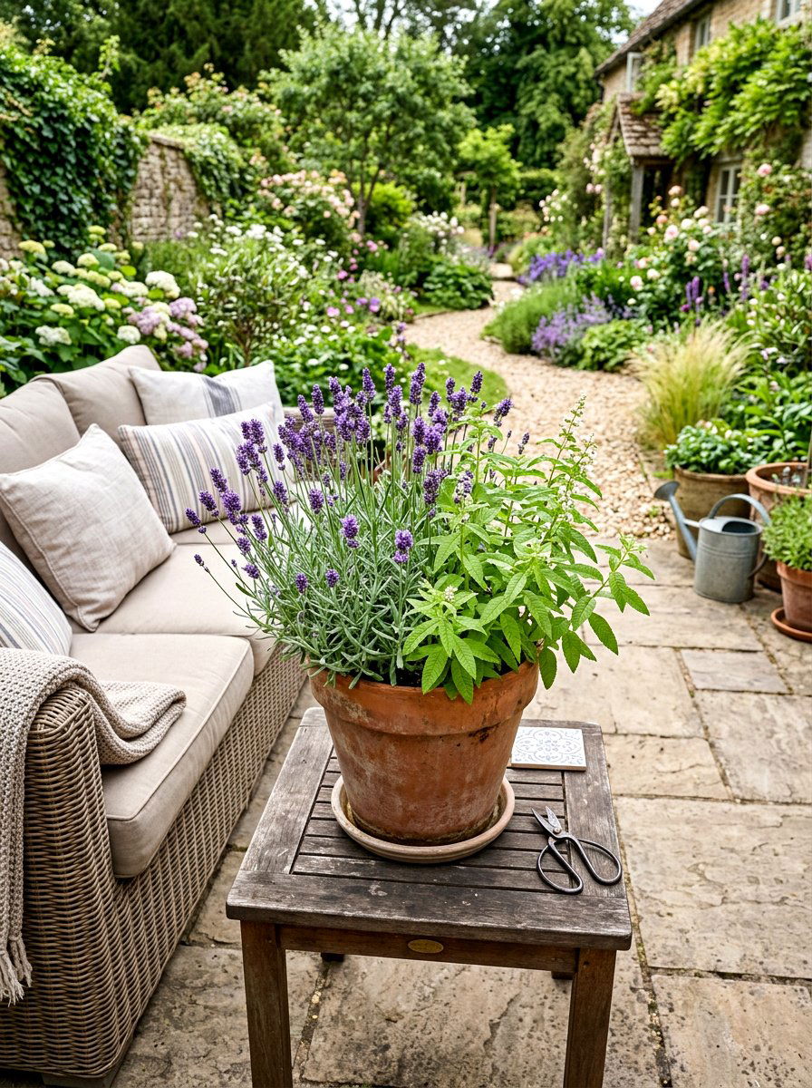 Fragrant herb pot - 30 container garden ideas