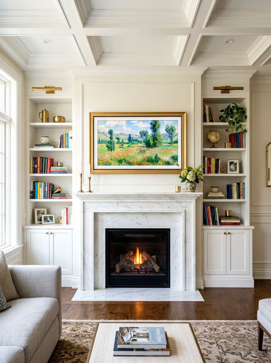 Frame TV Above Fireplace - 30 fireplace and TV layout ideas