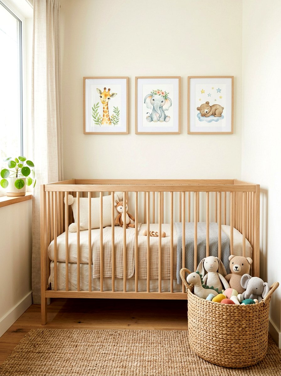 Framed Animal Art - 30 crib corner styling ideas