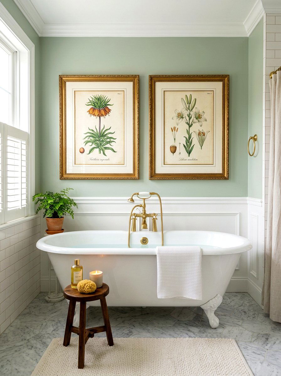 Framed Art Bathroom Decor - 30 small rental bathroom ideas