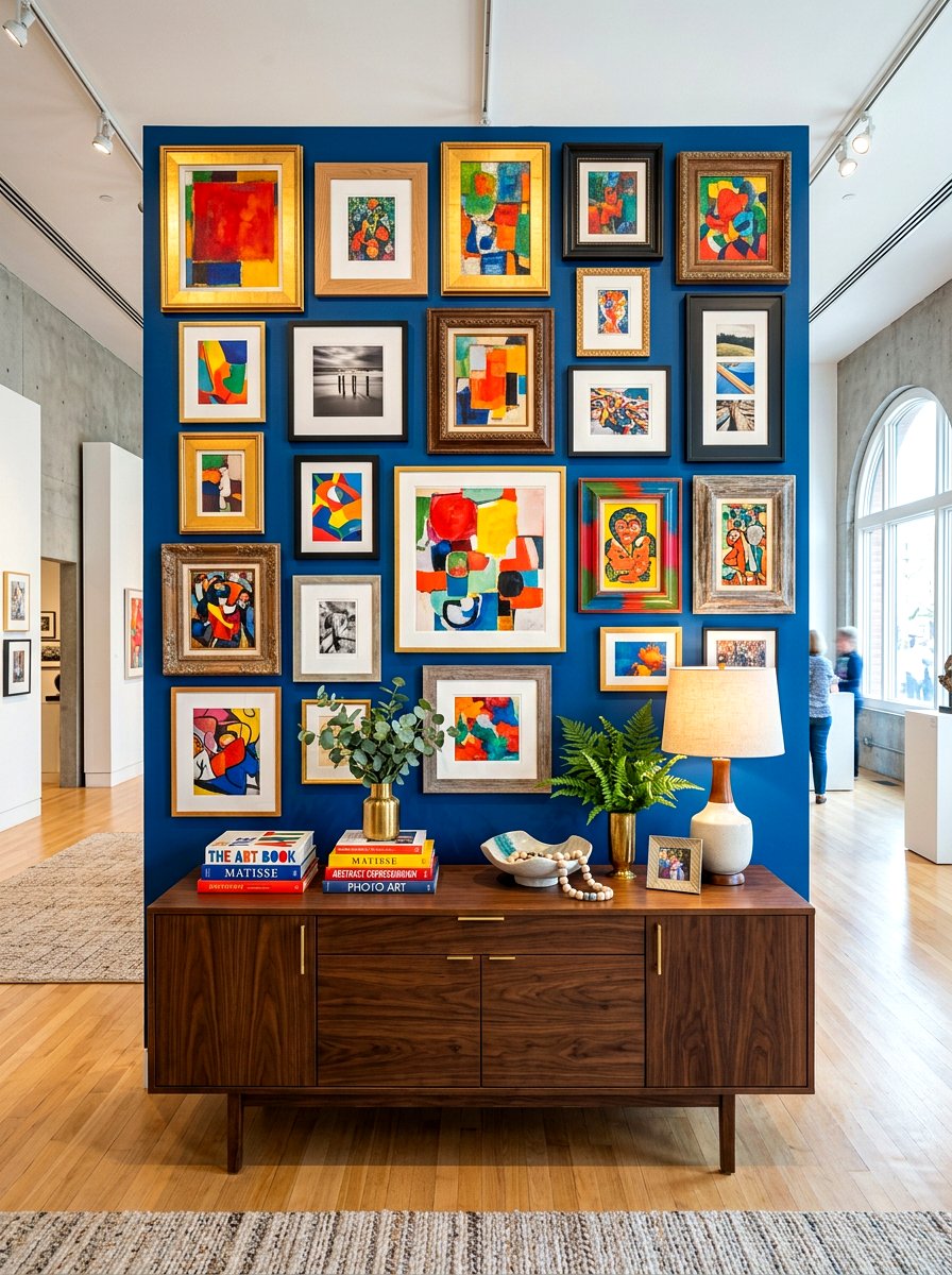 Framed Art Gallery Sideboard - 30 sideboard decor ideas