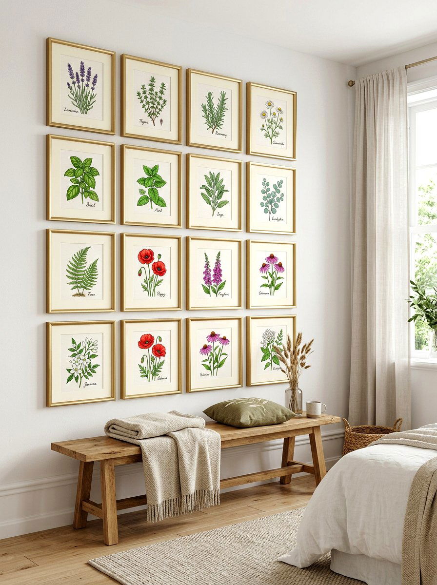 Framed Botanical Art - 30 English country bedroom decor ideas
