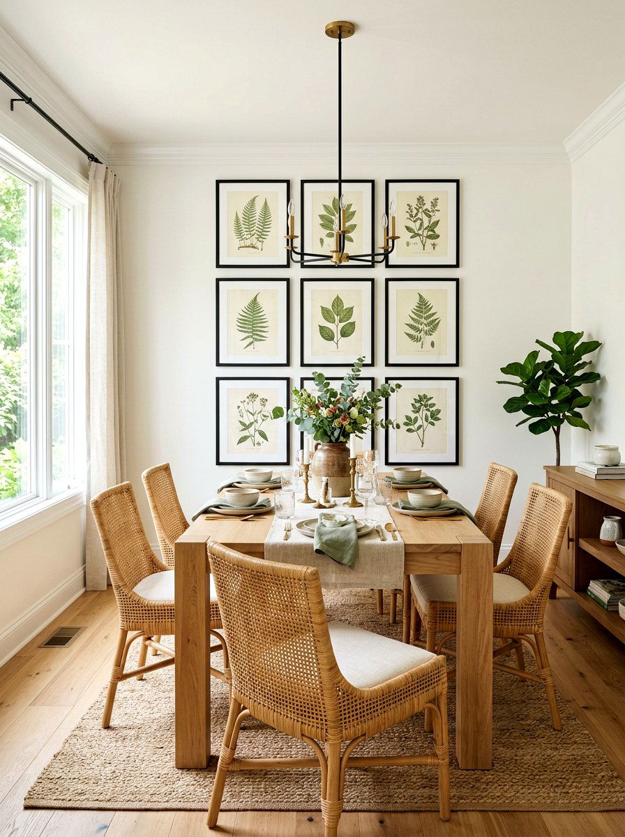 Framed Botanical Prints - 30 dining room wall art ideas