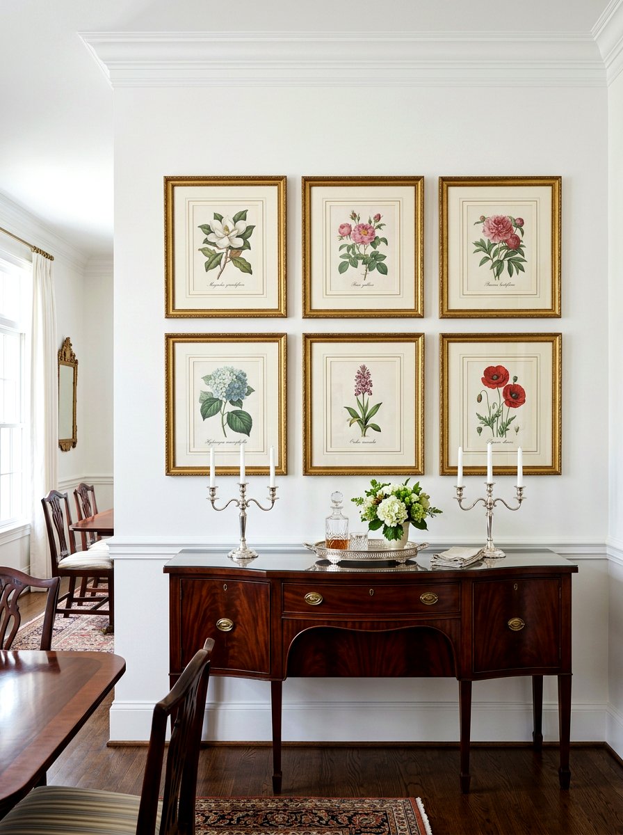 Framed Botanical Prints - 30 preppy home decor ideas