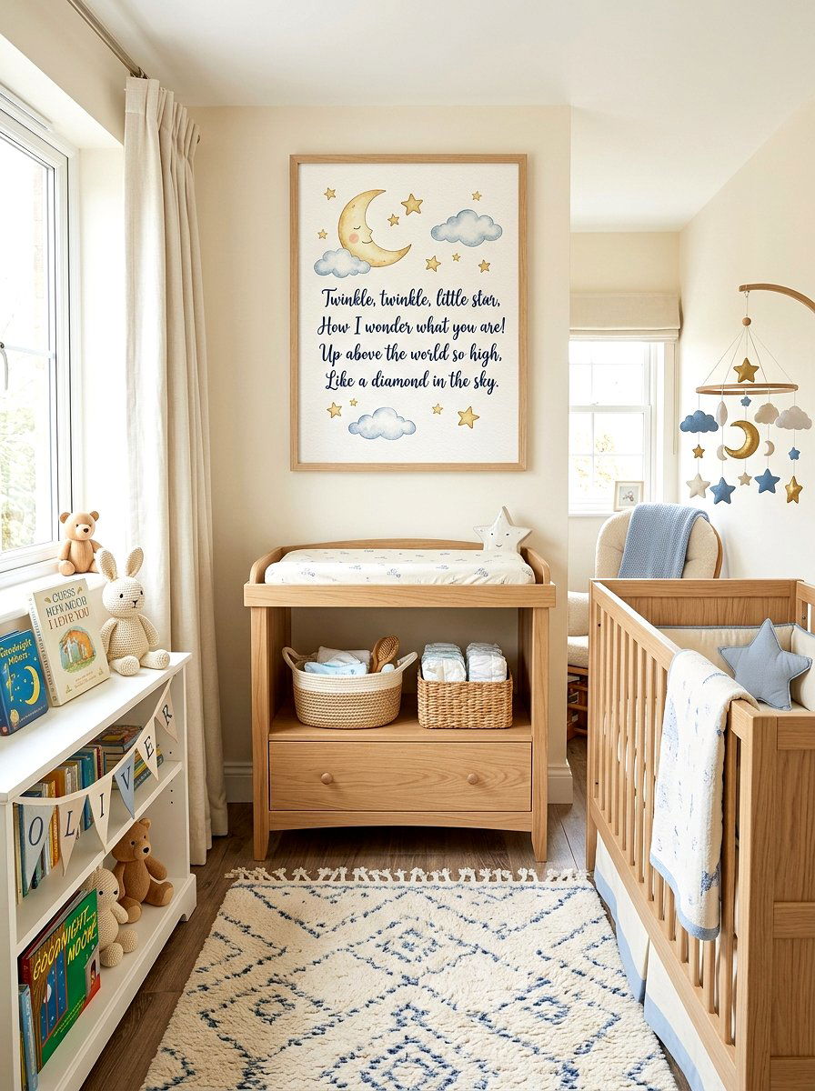 Framed Classic Nursery Rhyme - 30 nursery wall decor ideas