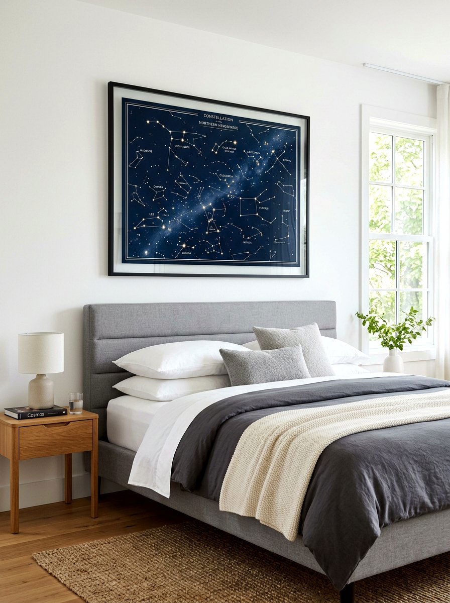 Framed Constellation Map - 30 extra celestial bedroom ideas