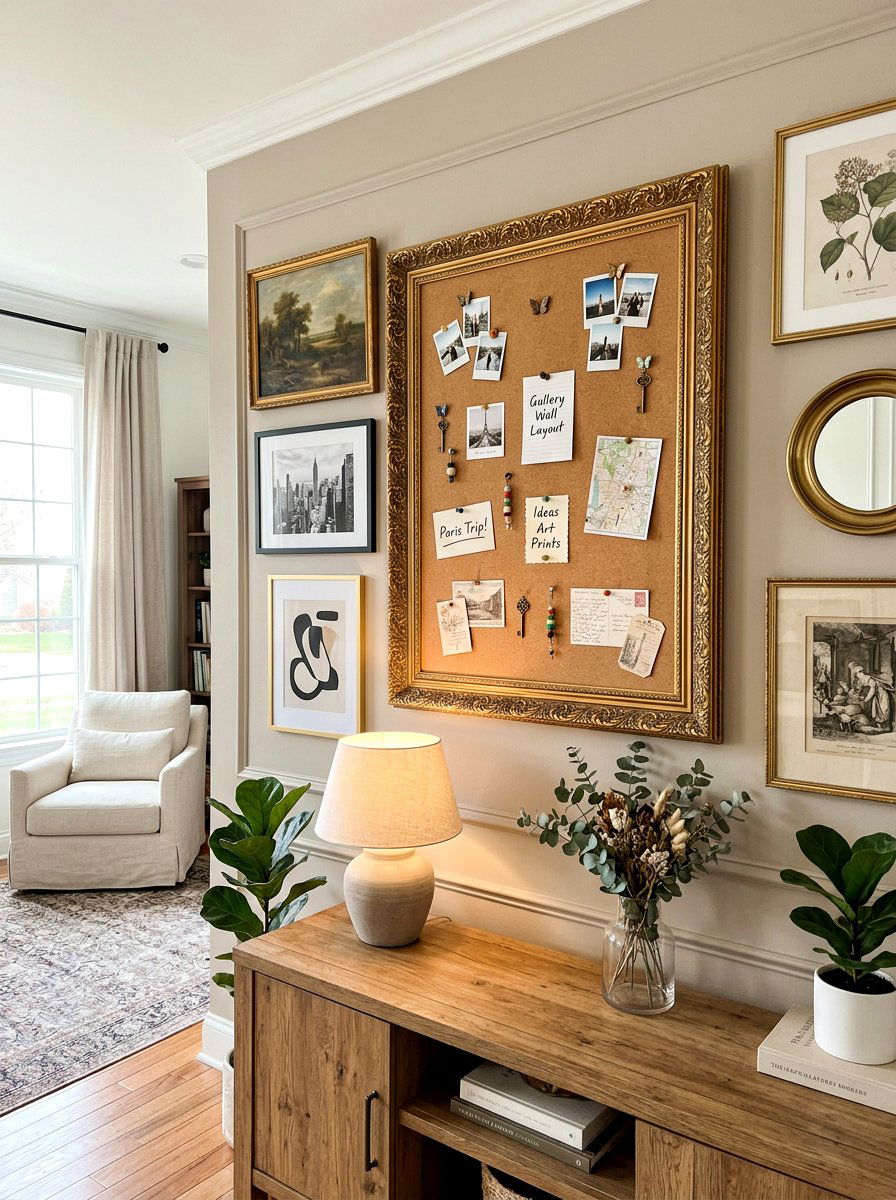 Framed Cork Board - 30 command center ideas