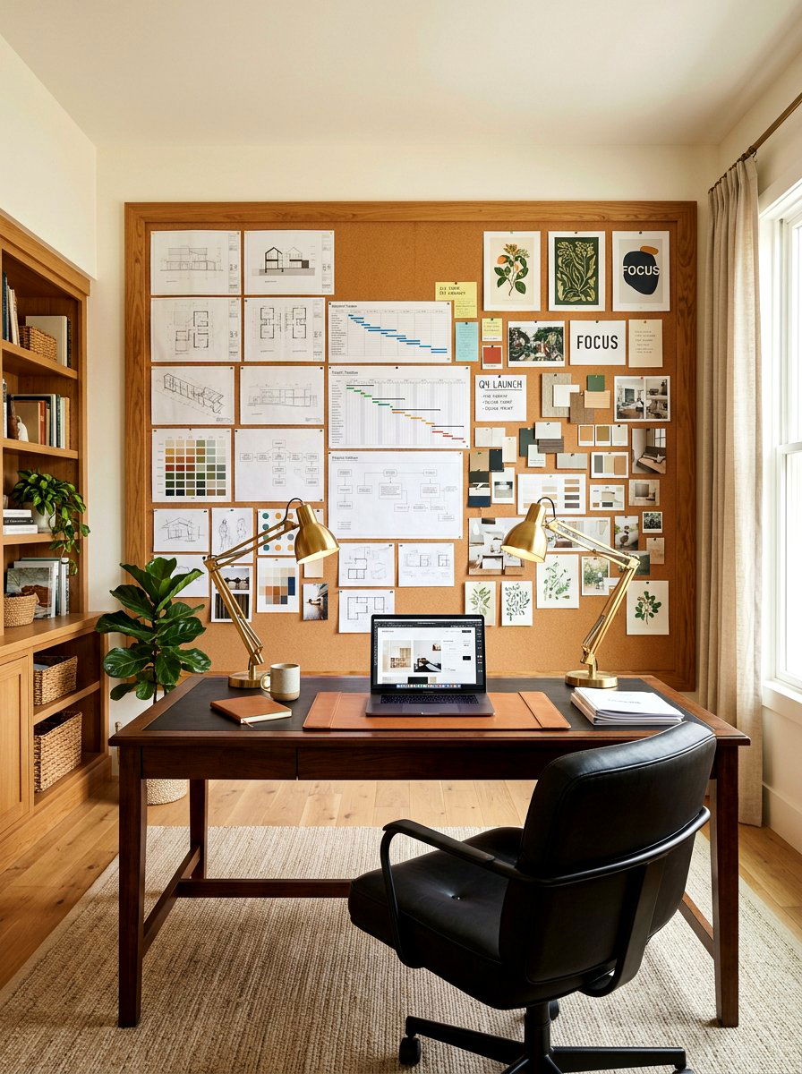Framed Cork Board Office - 30 message board wall ideas