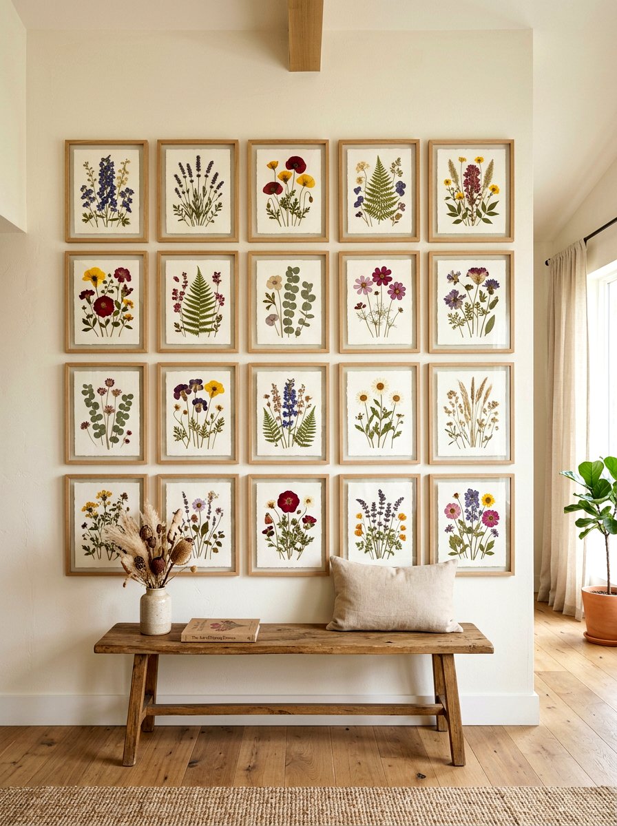 Framed Dried Flowers - 30 gender neutral heirloom nursery ideas