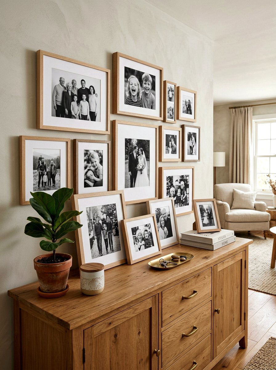 Framed Family Photography - 30 buffet table styling ideas