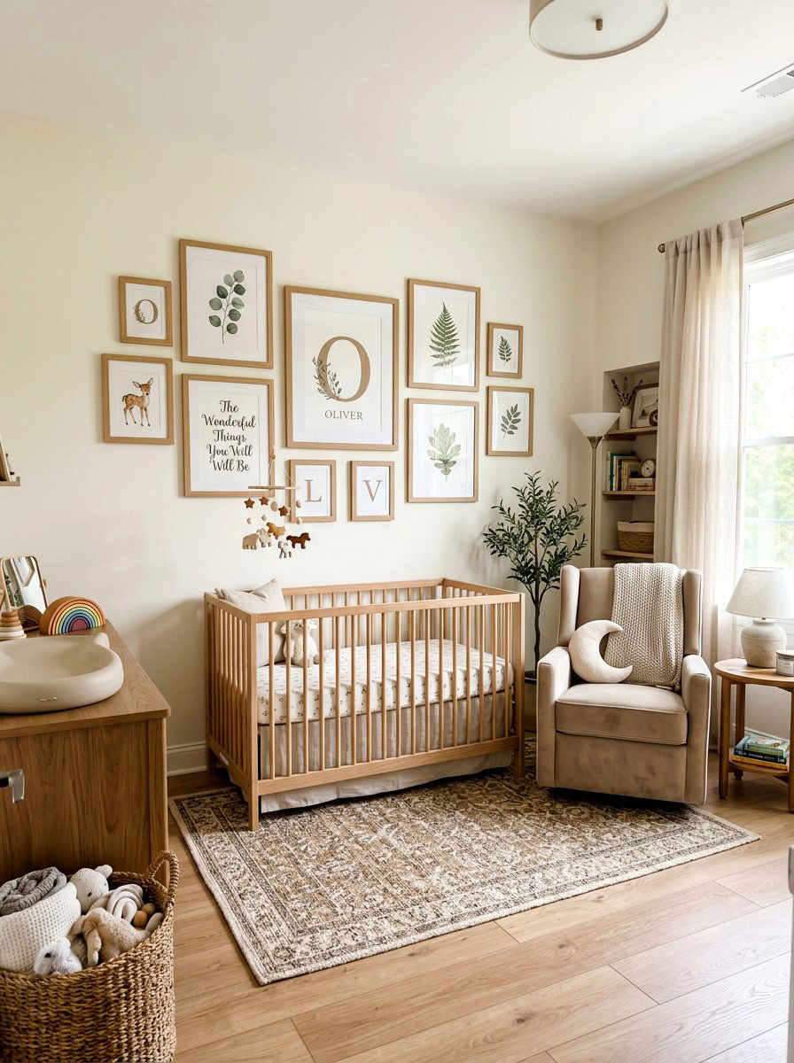 Framed Initial Gallery Wall - 30 monogram nursery ideas