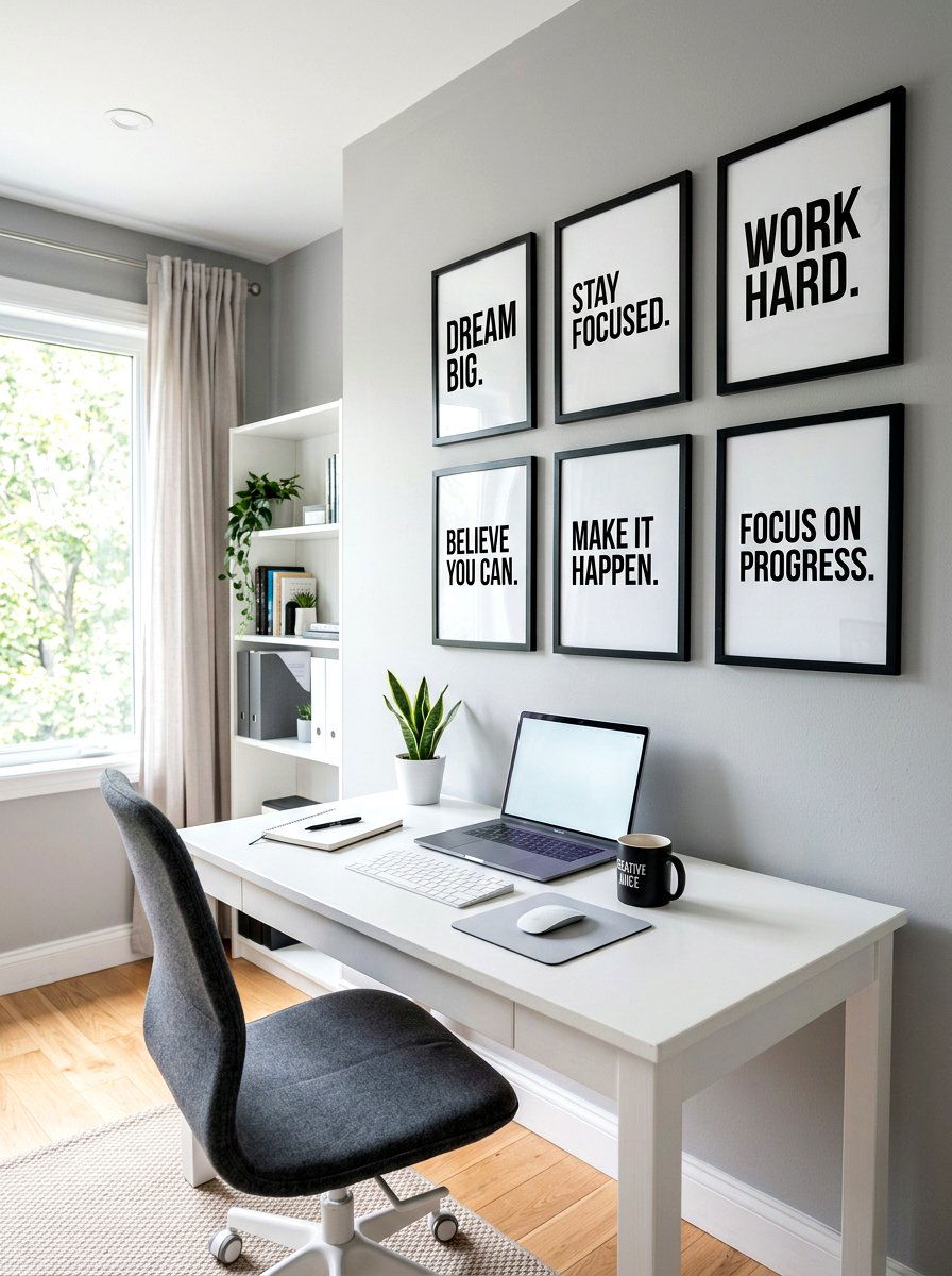 Framed Inspirational Quotes - 30 home office wall ideas