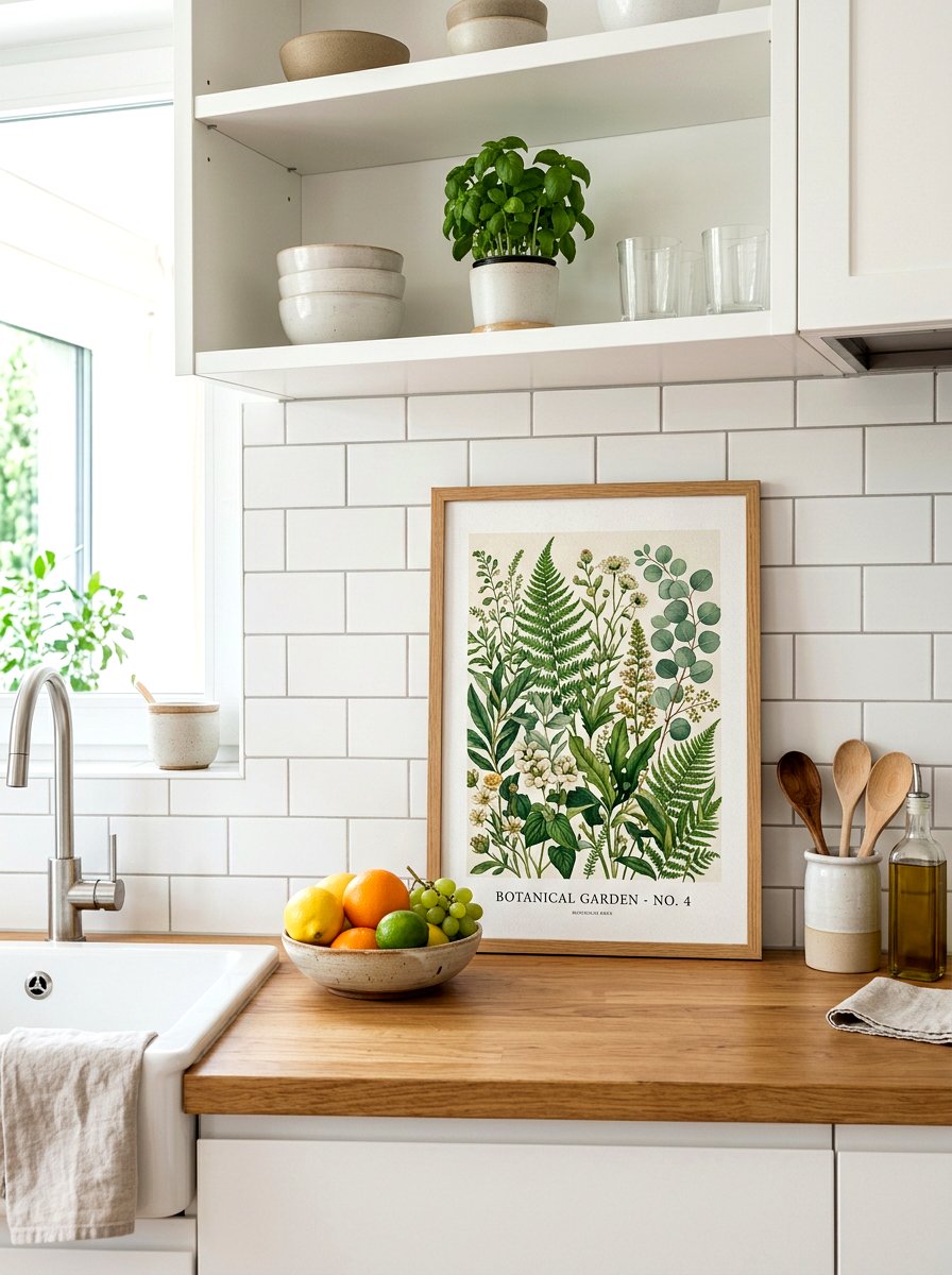 Framed Kitchen Backsplash Art - 30 layered kitchen decor ideas