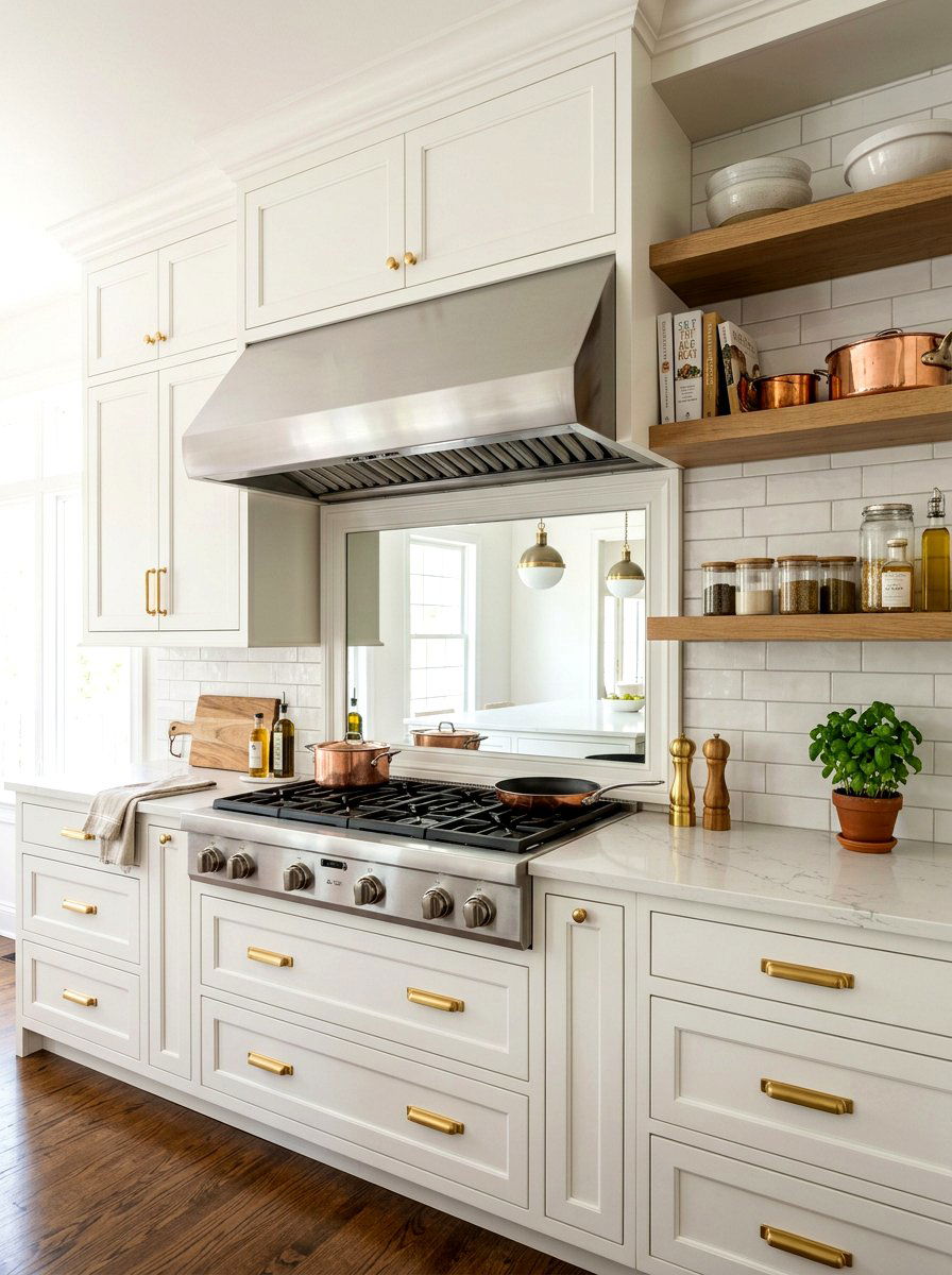 Framed Mirror Backsplash - 30 mirror backsplash ideas