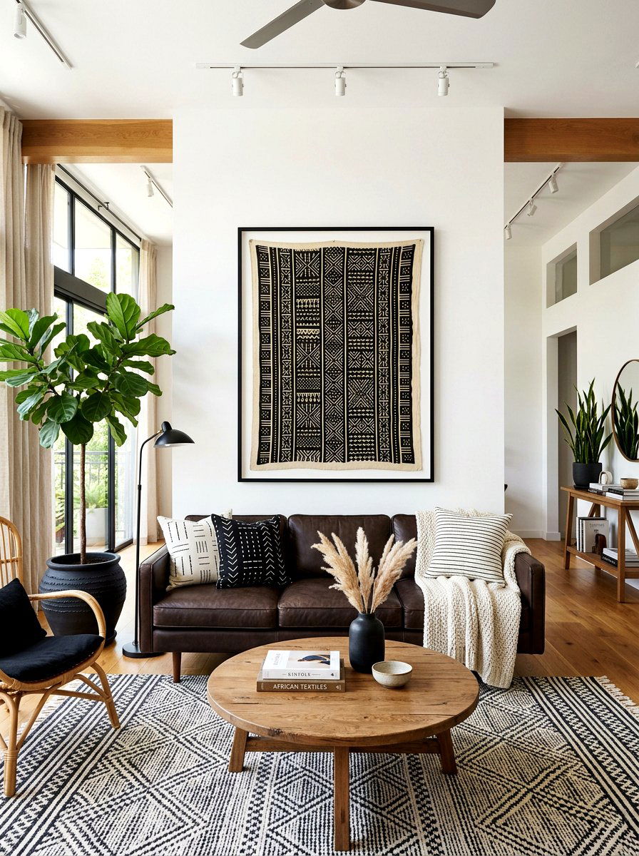 Framed Mudcloth Wall Decor - 30 framed textile wall ideas