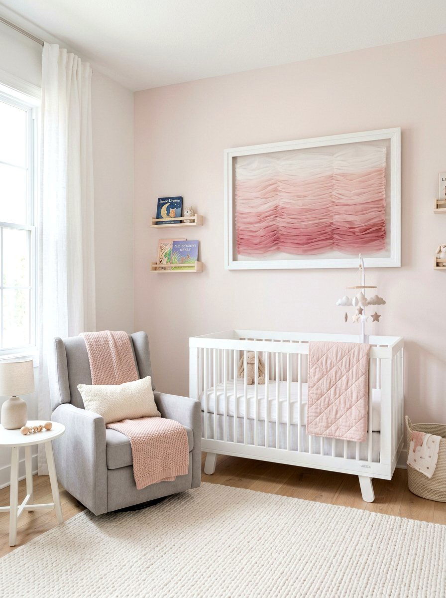 Framed Shaded Tulle Art - 30 framed textile wall ideas