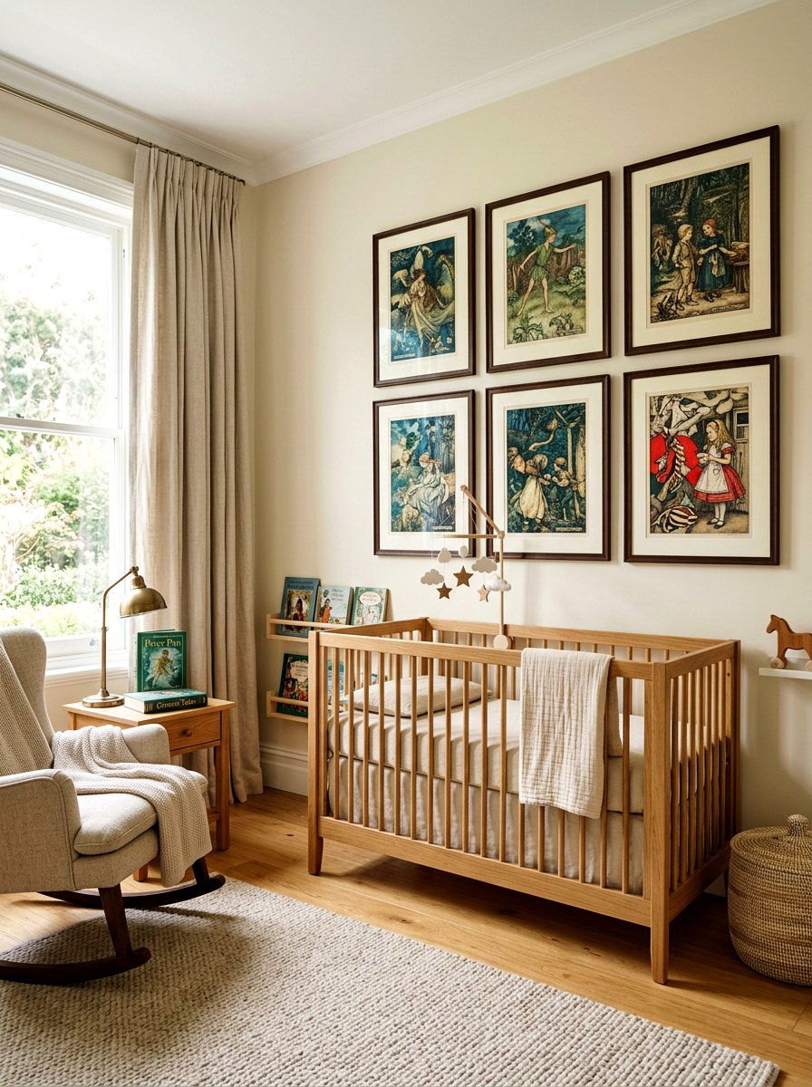 Framed Storybook Illustration Nursery - 30 vintage book nursery ideas