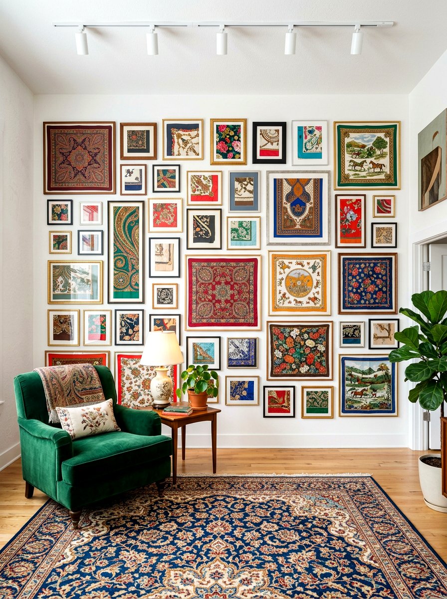 Framed Textile Wall Room - 30 playful maximalist decor ideas