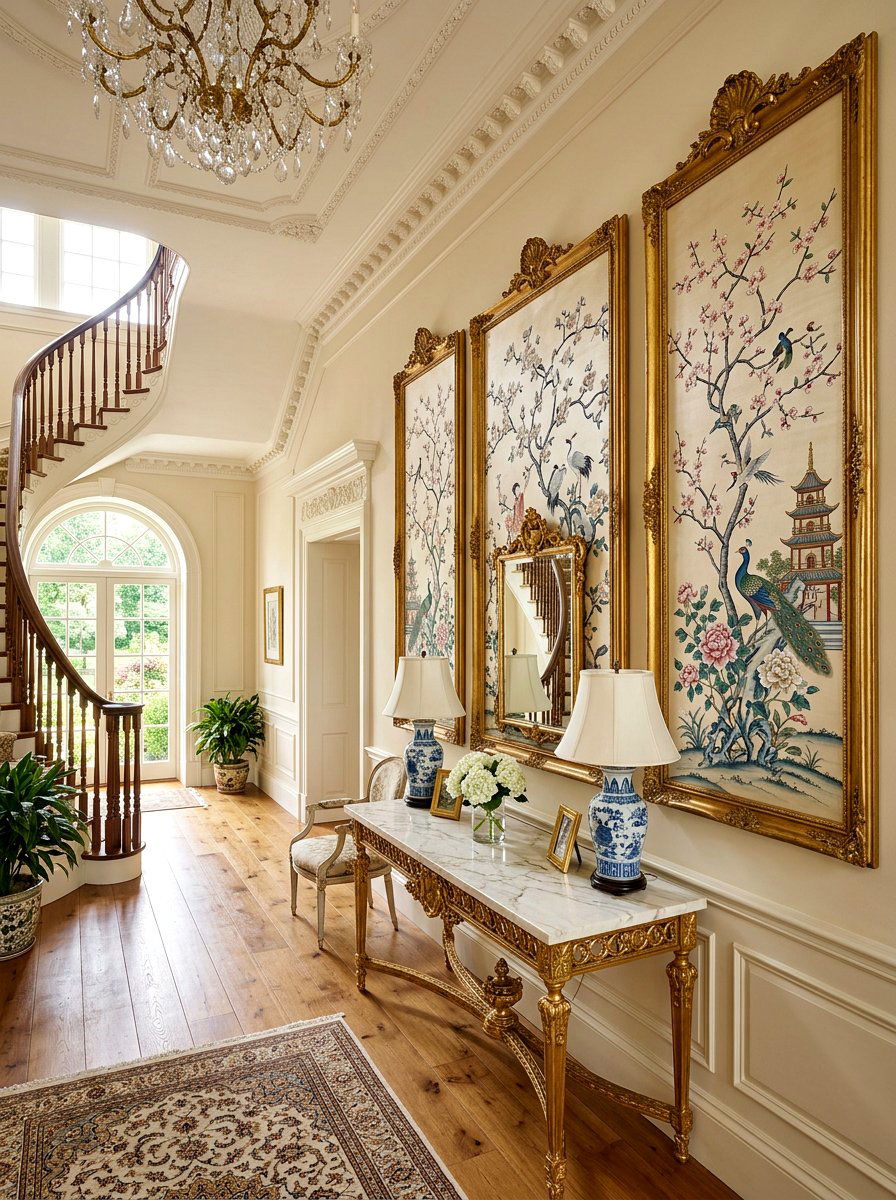 Framed Wallpaper Wall Panels - 30 art wall foyer ideas