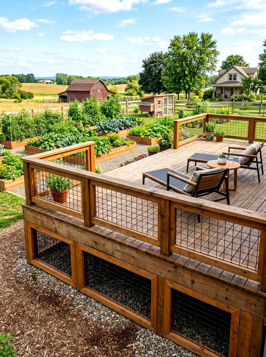 Framed Wire Grid - 30 deck skirting ideas