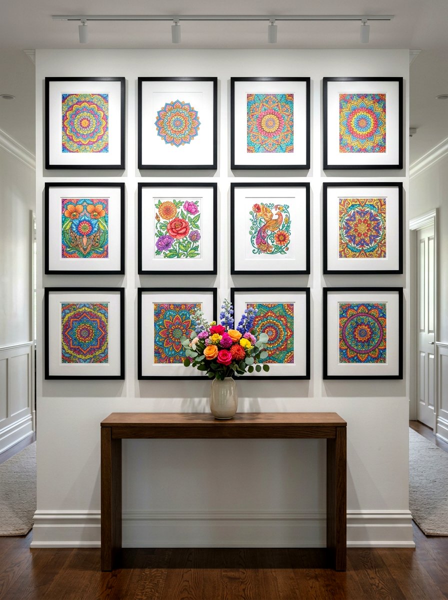 Framed adult coloring pages - 30 plus coloring home decor ideas