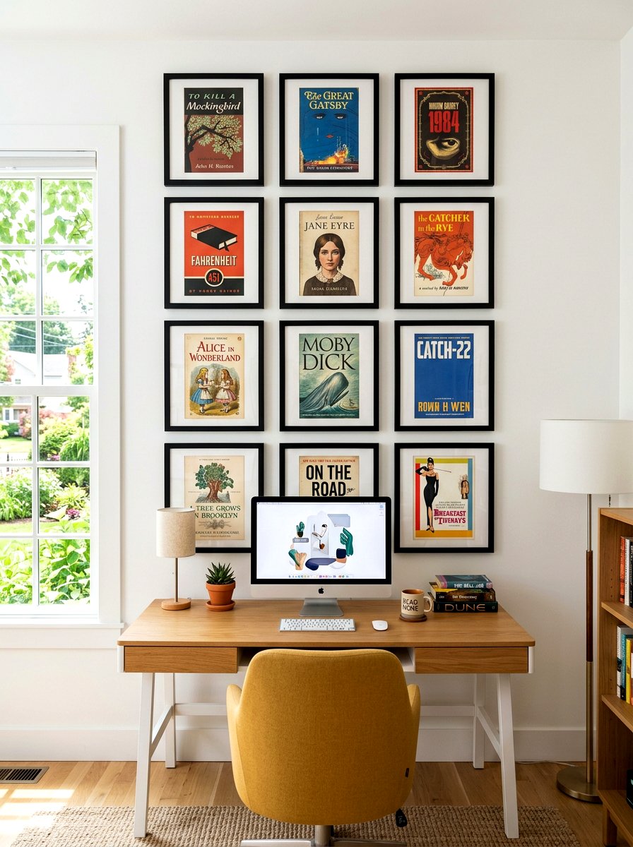 Framed book cover gallery - 30 book lover teen room ideas