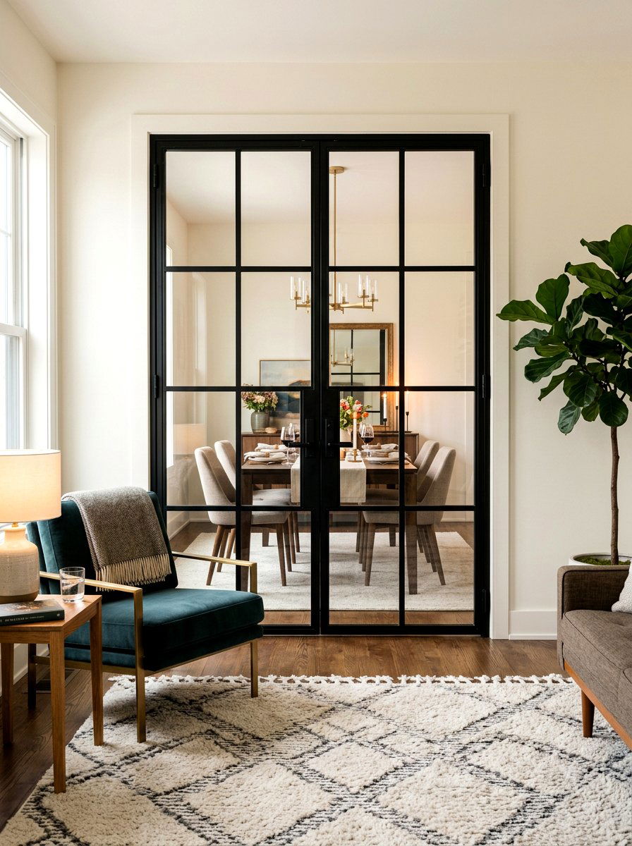 Framed glass doors - 30 broken floor plan apartment ideas