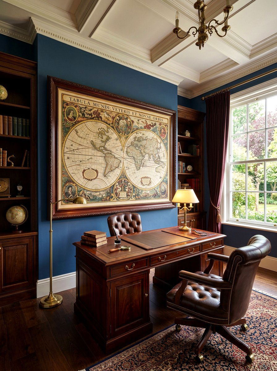 Framed map decor - 30 empty wall ideas