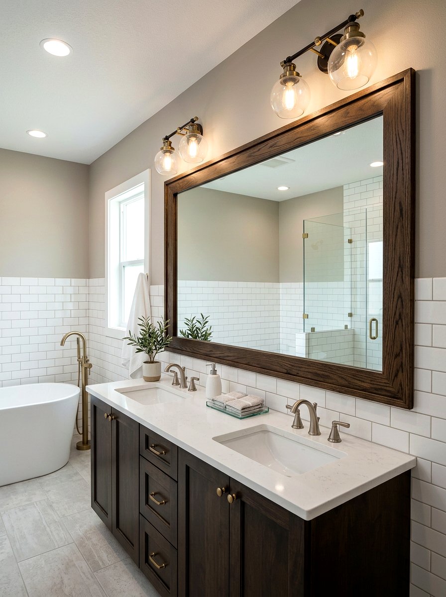 Framed mirror kit - 30 rental bathroom ideas