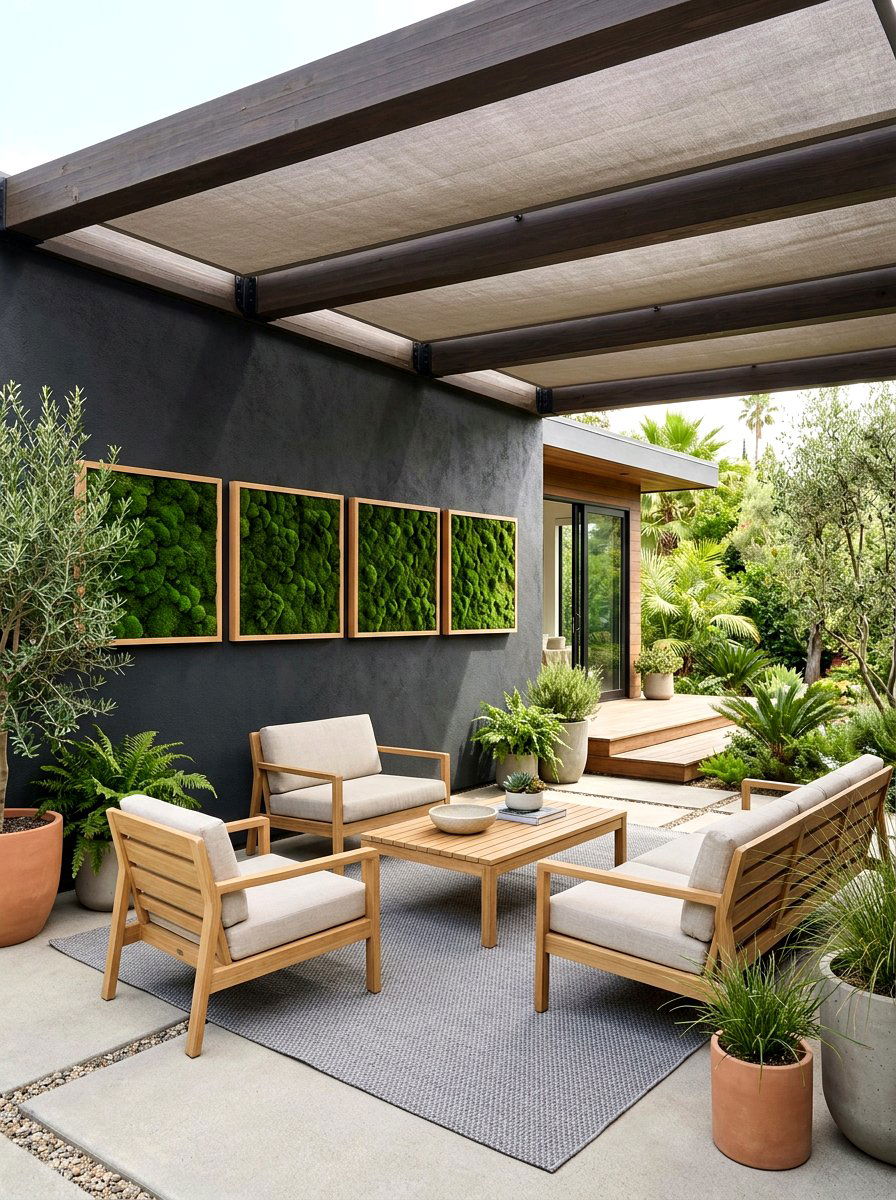 Framed moss wall decor - 30 outdoor wall art ideas