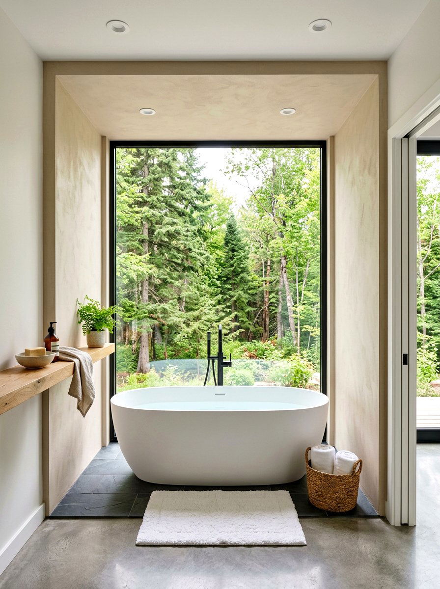 Framed view tub nook - 30 tub nook bathroom ideas