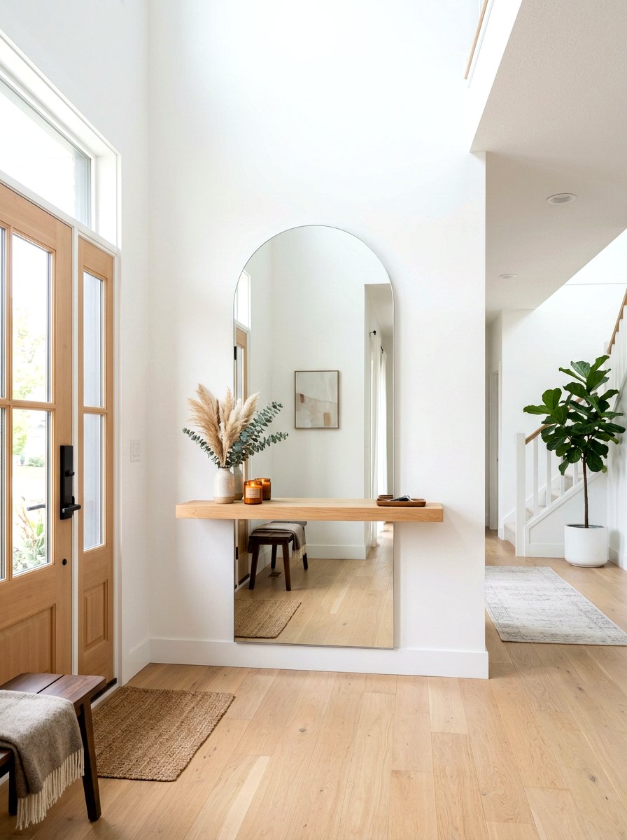 Frameless Arched Mirror Foyer - 30 arched foyer mirror ideas