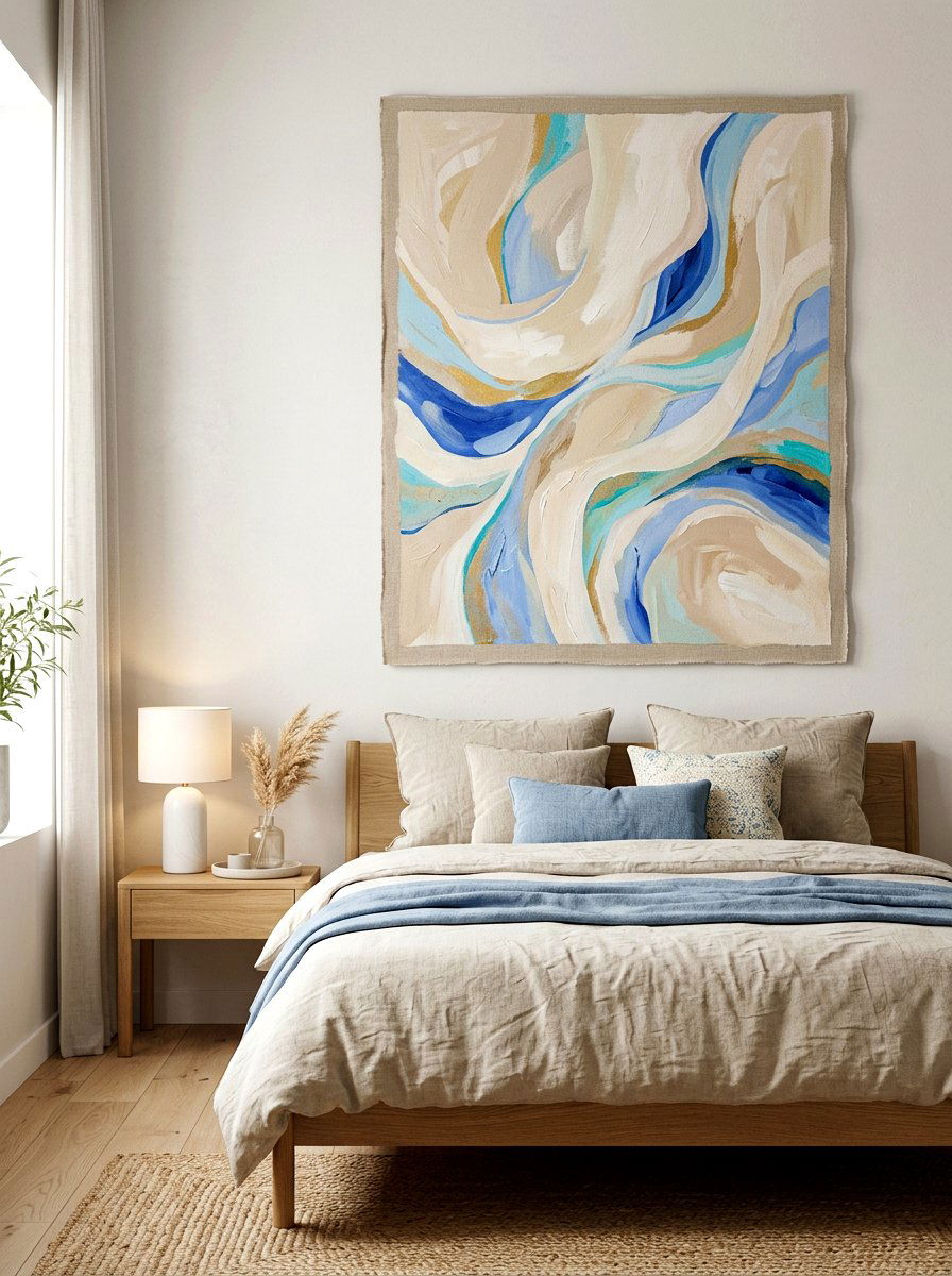 Frameless Canvas Wall Art - 30 low stimulation bedroom decor ideas
