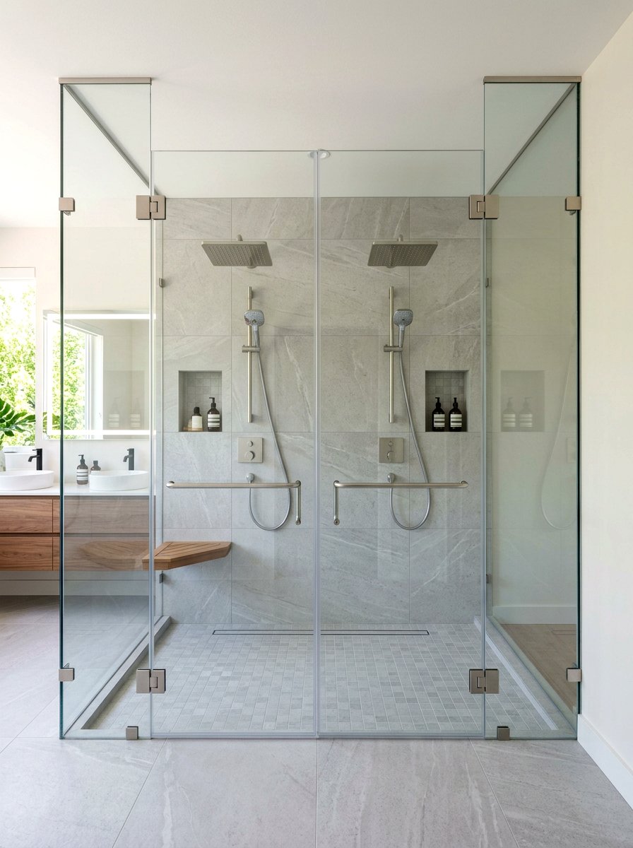 30 Double Shower Wall Ideas for Tile, Storage, and Style