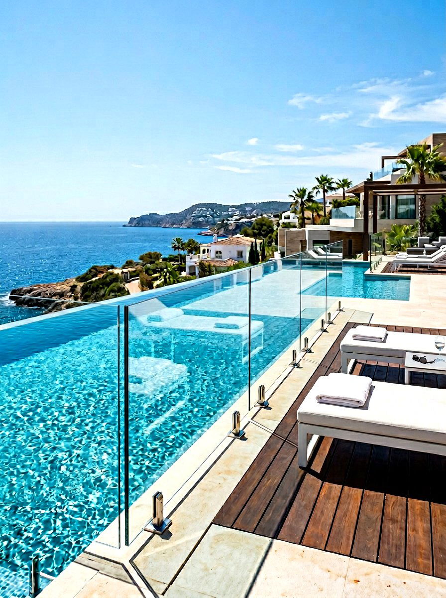 Frameless Glass Railing - 30 deck railing ideas