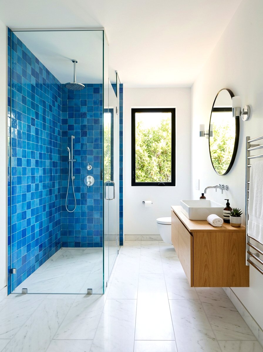 Frameless Glass Shower - 30 boutique hotel bathroom ideas
